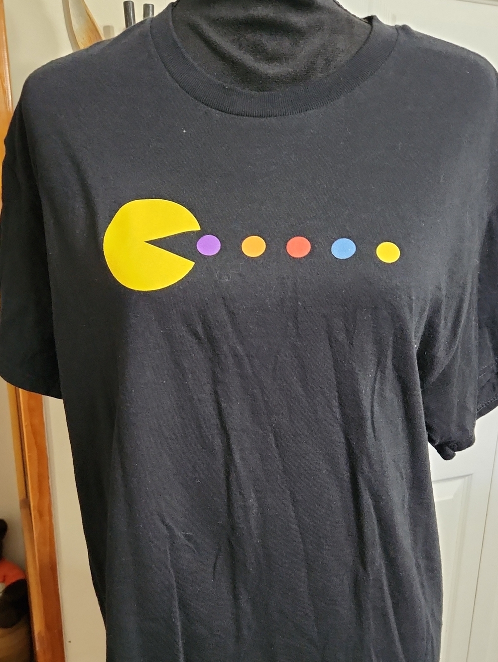 Black Pac Man Short Sleeve Graphic Tee